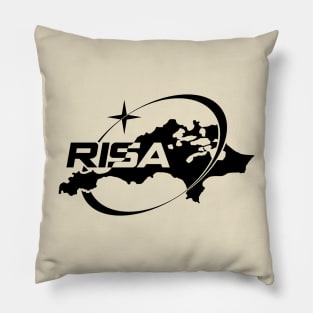 Rottnest Island Space Agency (RISA) Logo Black Pillow