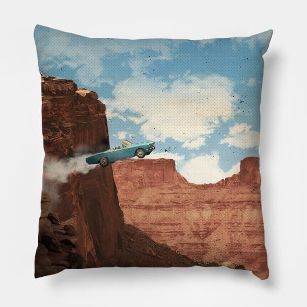 Thelma and Louise retro travel print Pillow by 2ToastDesign