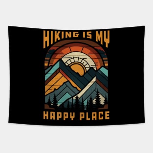 Hiking is My Happy Place - Get Outside and Explore with this Adventure Tee Tapestry