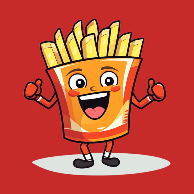 Cute French Fries T-Shirt cute characters by nonagobich