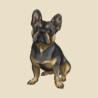 French Bulldog | Black and Tan | Cute Dog Art T-Shirt