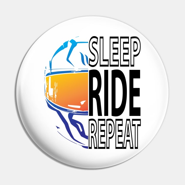 Sleep Ride Repeat Pin by TwoLinerDesign