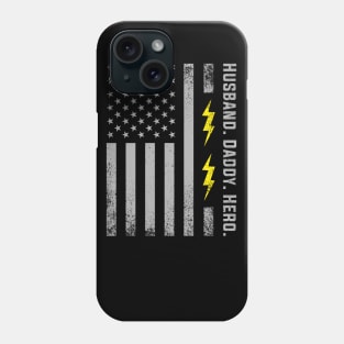 Vintage Patriotic Electrician Dad American Flag Phone Case