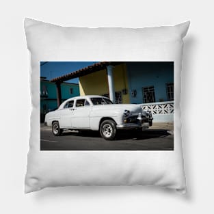 American car from the 50's in Havana, Cuba Pillow