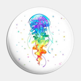 Watercolour jellyfish Pin