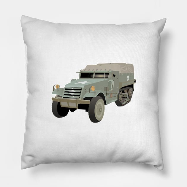 M3 American WW2 Half-track Pillow by NorseTech