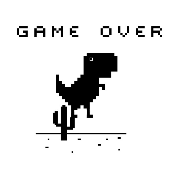 Disover Chrome Dinosaur ( T-Rex Dino) Game Over - Chrome Dinosaur - T-Shirt
