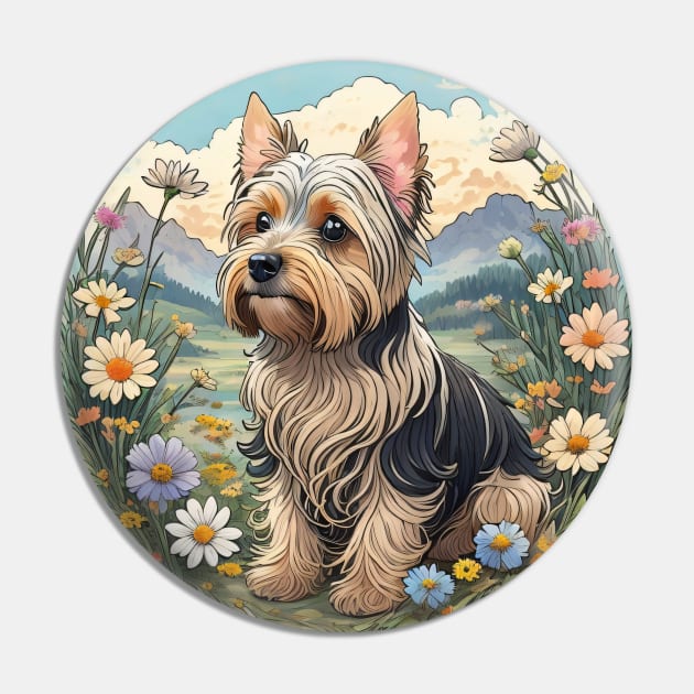 Yorkie Spring Flowers Pin by Pet And Petal