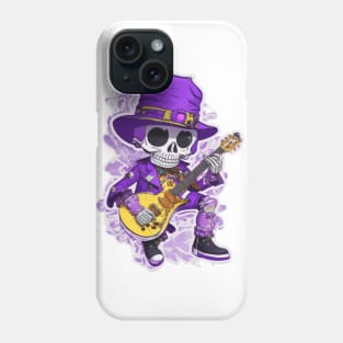 cool skeleton with guitar Phone Case