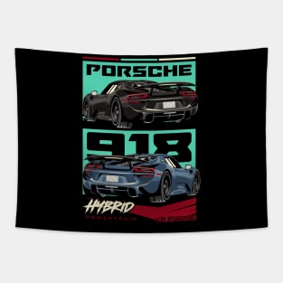 Retro Porsche 918 Tapestry