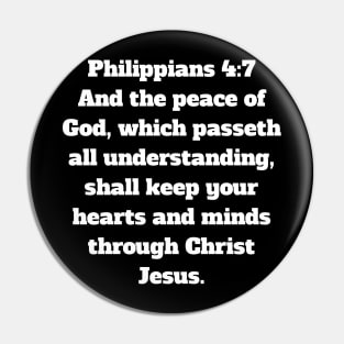 Philippians 4:7 King James Version Bible Verse Typography Pin