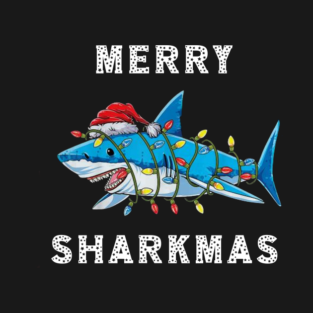 Merry Sharkmas Shark Santa Ugly Christmas Lights Boys Xmas Merry 597