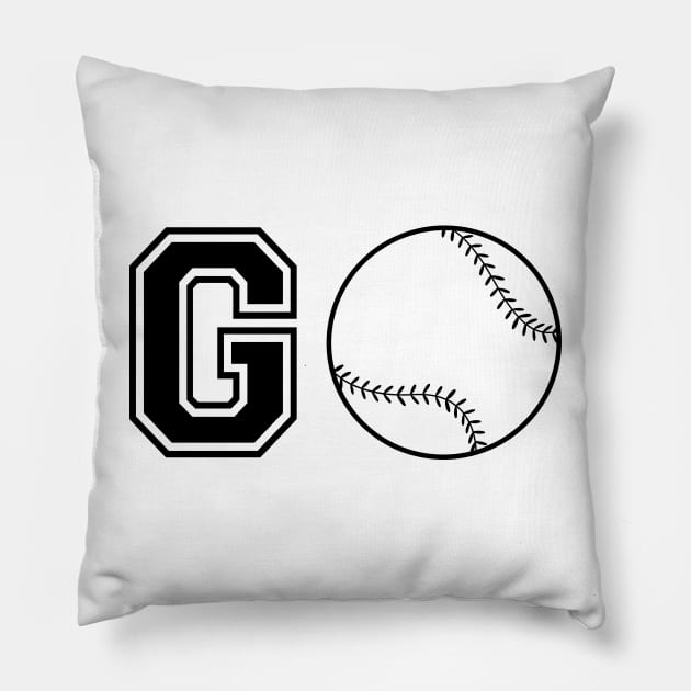 Go baseball softball Pillow by KC Happy Shop