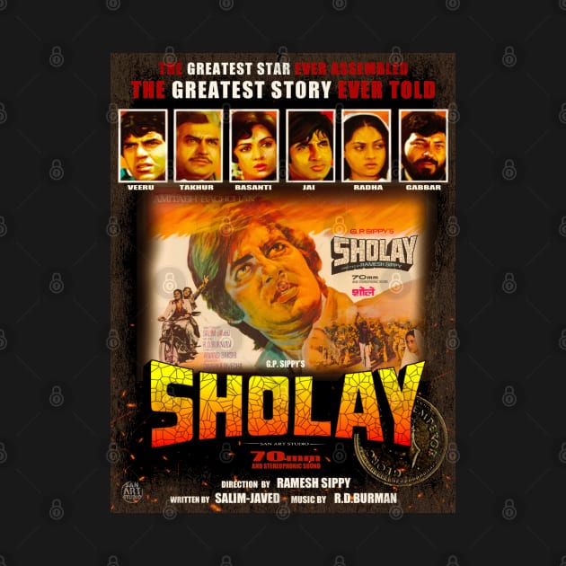 Sholay-Amitabh Bachchan-jai by SAN ART STUDIO 