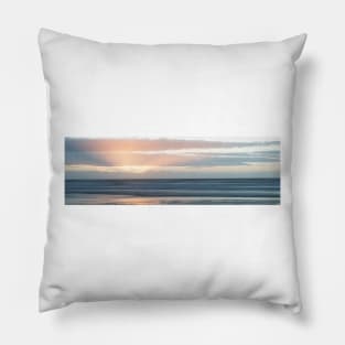 Coastal abstract image in sea and sunset hues Pillow