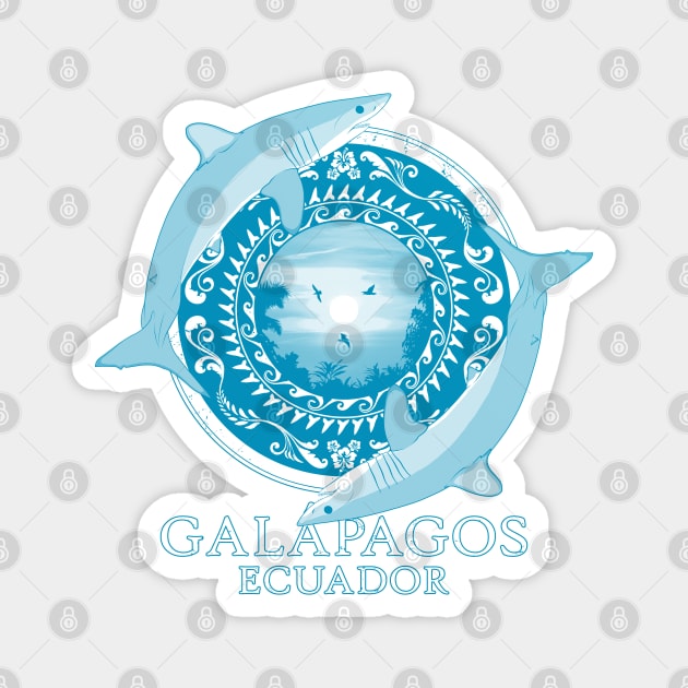 Mako Sharks Ecuador Galápagos Magnet by NicGrayTees