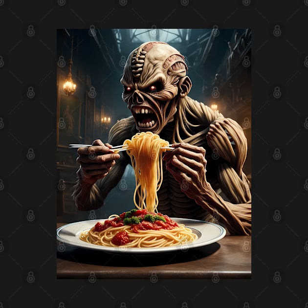 Eddie eating spaghetti by Cross