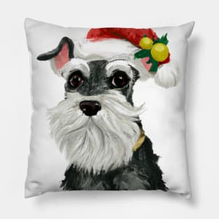 Cute Miniature Schnauzer Drawing Pillow