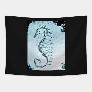 Seahorse on blue Tapestry