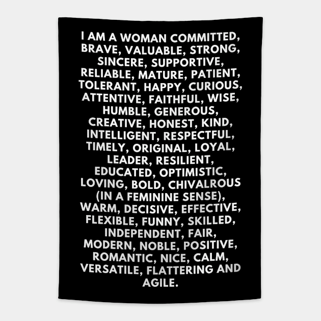 I am a woman: 50 positive affirmations Tapestry by CachoGlorious