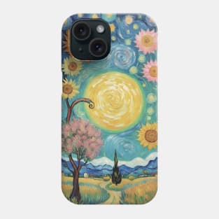 Starry Sunflower Nocturne: Van Gogh's Midnight Garden Phone Case