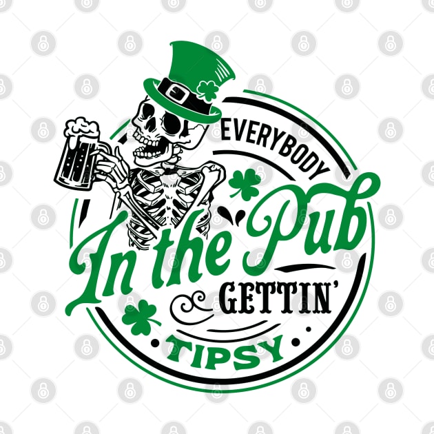 Everybody in the pub gettin tipsy St Paddy's Skull Patrick by KC Crafts & Creations