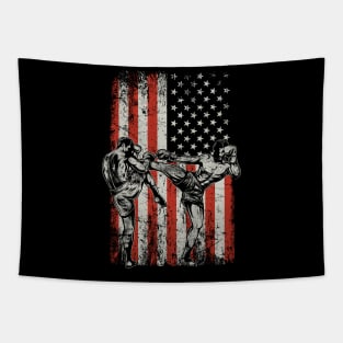 USA Flag MMA Mixed Martial Arts Tapestry