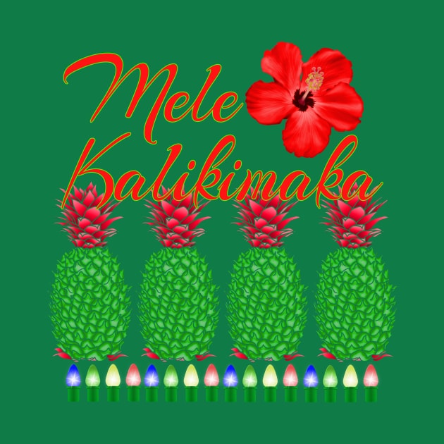 Mele Kalikimaka Xmas Holiday Pineapple by macdonaldcreativestudios