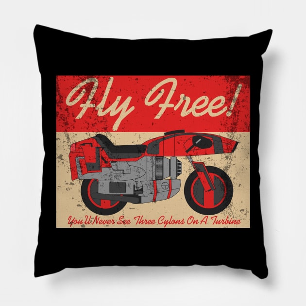 Ride Free - Turbine Pillow by J. Rufus T-Shirtery