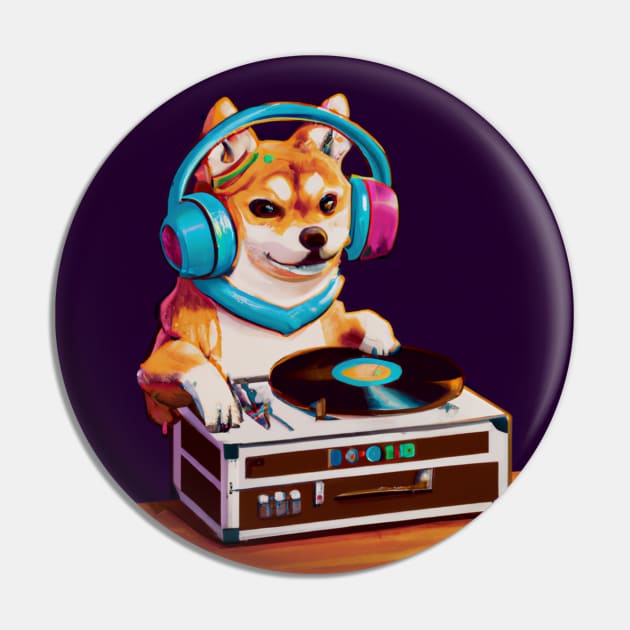 DJ Corgi Pin by PDTees