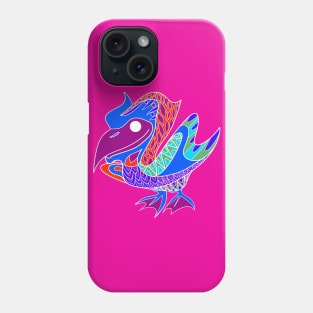 seagull pelican ecopop in rose floral pattern Phone Case