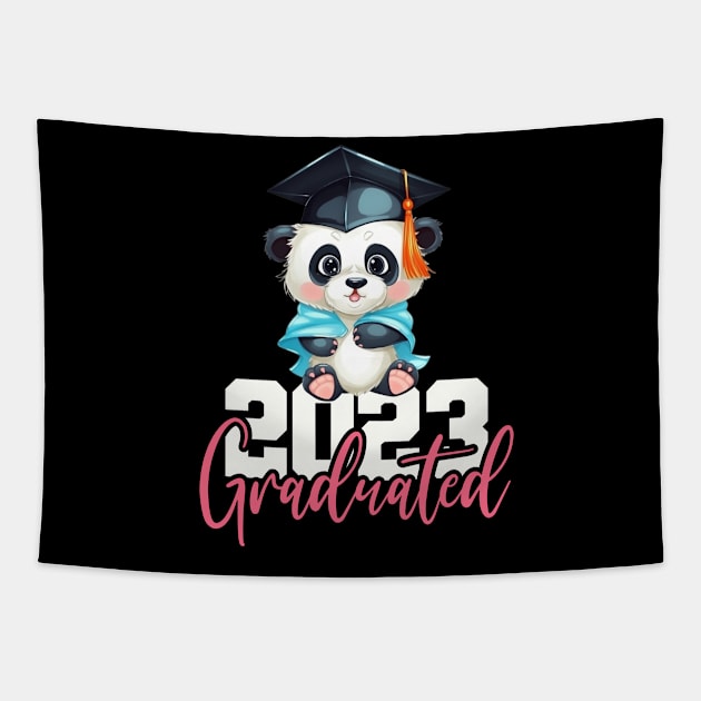 Panda Bear 2023 Graduate, Graduation Gift Custom Year Shirt For Him & Her Graduation, Graduation 2023, College Graduation, Grad School Shirt Tapestry by Funkrafstik