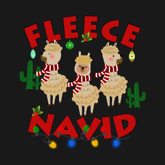 Fleece Navidad Llama Christmas Lights Funny Cute Xmas Gift by EduardjoxgJoxgkozlov