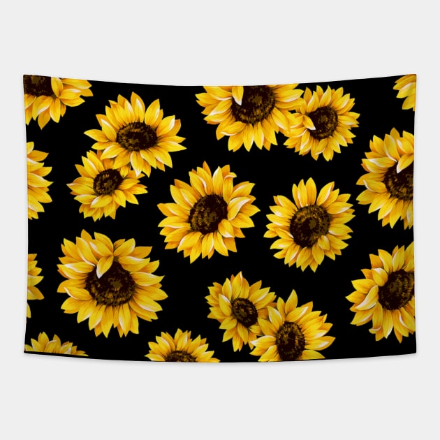 Sun flowers floral pattern - yellow flower Tapestry by Fashion Apparels