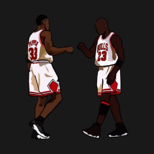 Michael Jordan And Scottie Pippen Throwback Chicago Bulls NBA T-Shirt