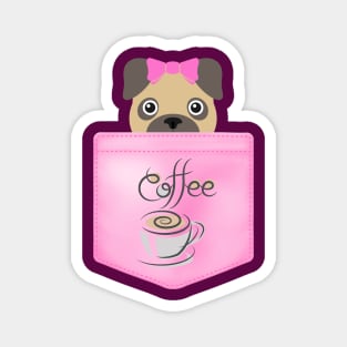 Pug and Coffee Magnet