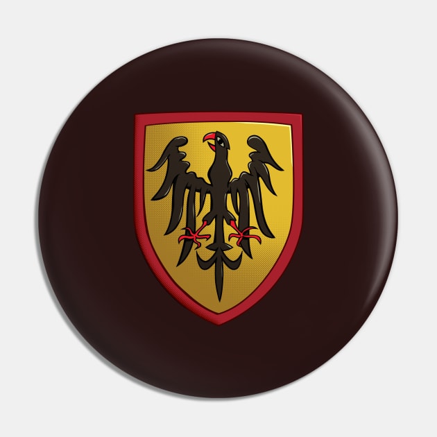 Teutonic Civilization Shield Pin by Koyaanisqatsian