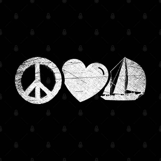 Peace Love Boats Sailing by ShirtsShirtsndmoreShirts