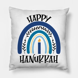 Happy Hanukkah Jewish Rainbow Pillow