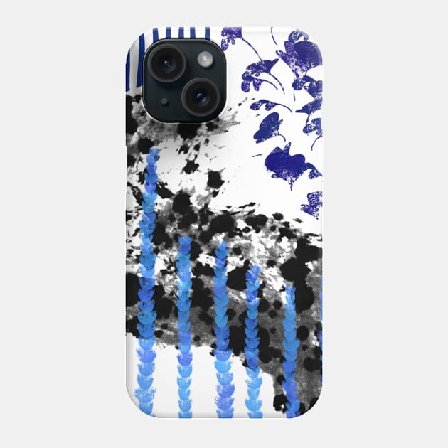 Abstract Blue,Purple,and Black Design with Floral Undertones, made by EndlessEmporium Phone Case by EndlessEmporium