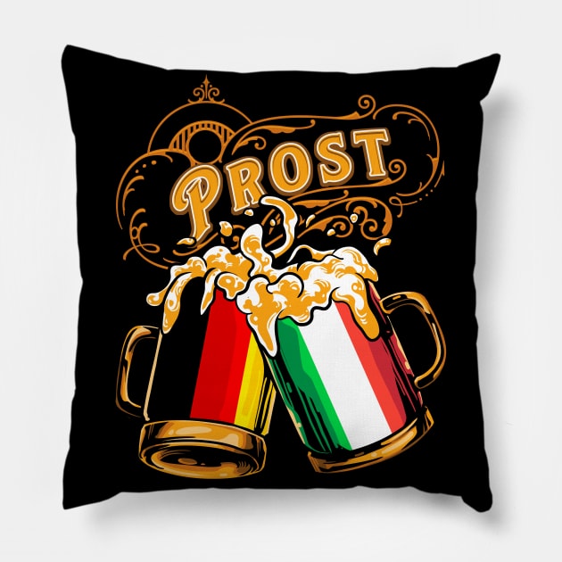 Oktoberfest Wiesn Prost Deutschland - Italy Pillow by TonTomDesignz