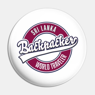 Sir Lanka backpacker world traveler logo Pin