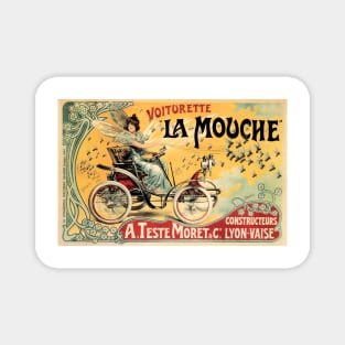 Voiturette La Mouche Fairy Flying Car Vintage French Advertisement Magnet