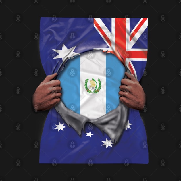 Guatemala Flag Australian Flag Ripped - Gift for Guatemalan From Guatemala by Country Flags