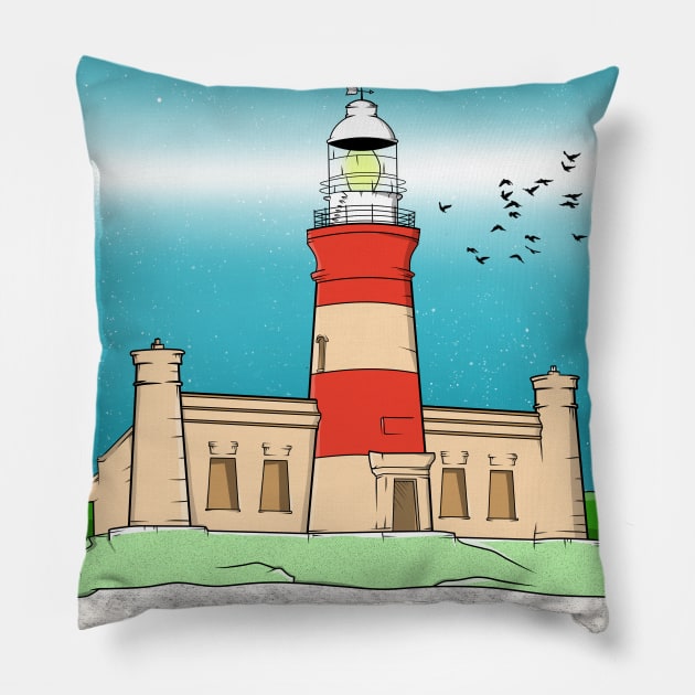 Cape Agulhas Lighthouse Pillow by mailboxdisco