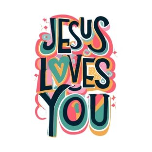 Jesus Loves You Typography T-Shirt