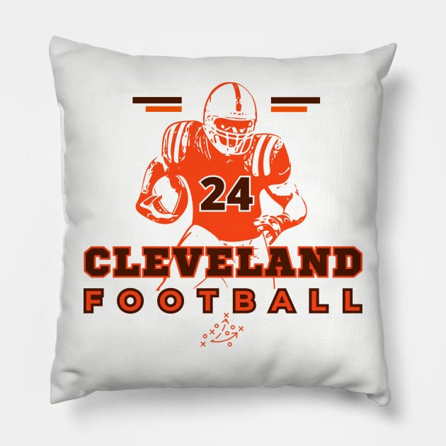 Cleveland Football Vintage Style Pillow by Borcelle Vintage Apparel 