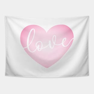 Simple Love Pink Heart Valentine's Day Calligraphy Tapestry