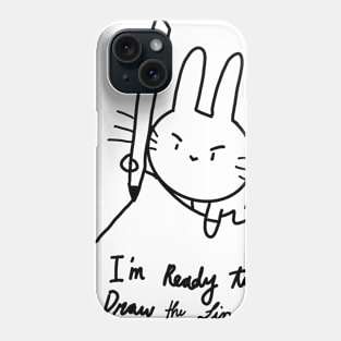 Witty Bunny Draws the Line Phone Case