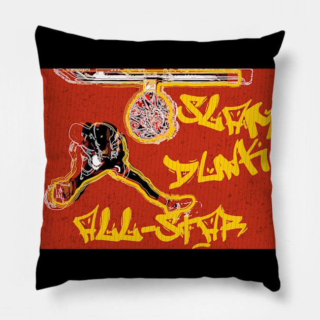 Basketball Slam Dunk All Star Pillow by fatpuppyprod